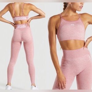 Gymshark Burgandy Flex High Waisted  Burgandy Workout Activewear Set XS